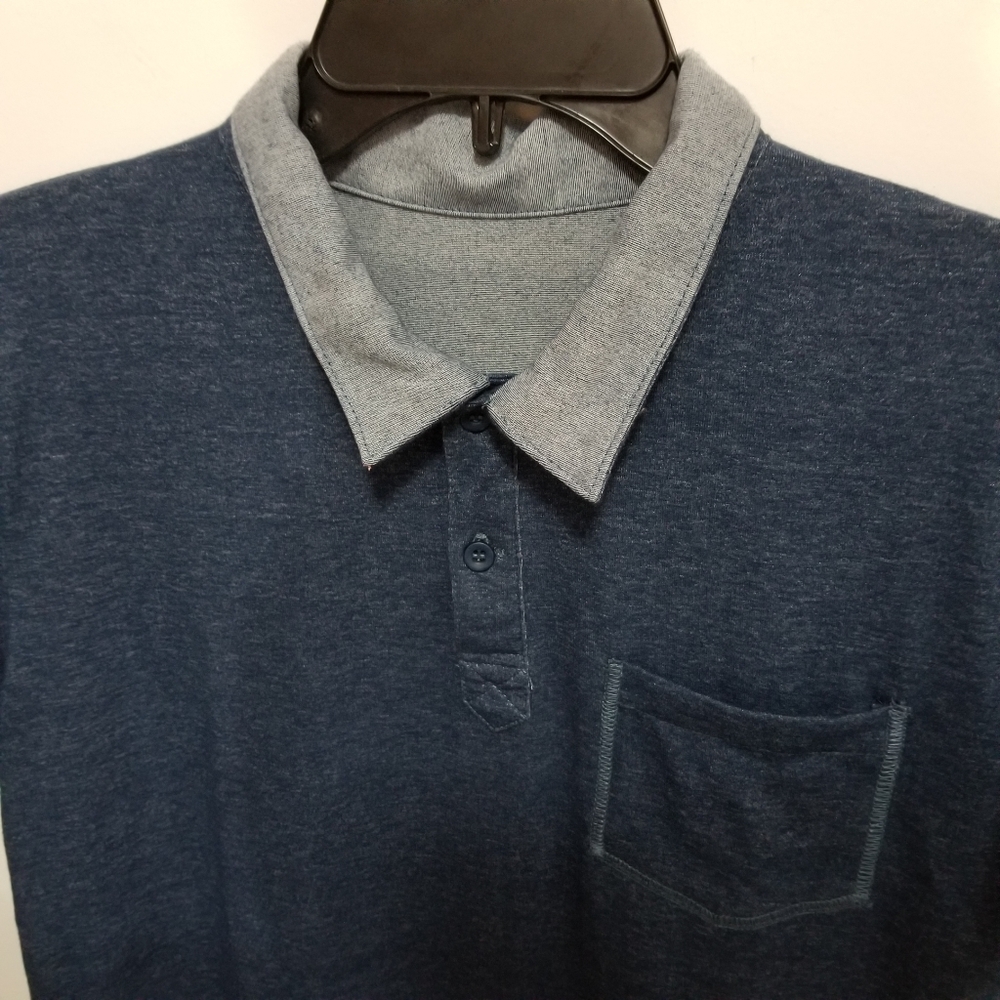 Oxygen Polo Shirt Reversible Navy Blue Medium - Picture 3 of 7